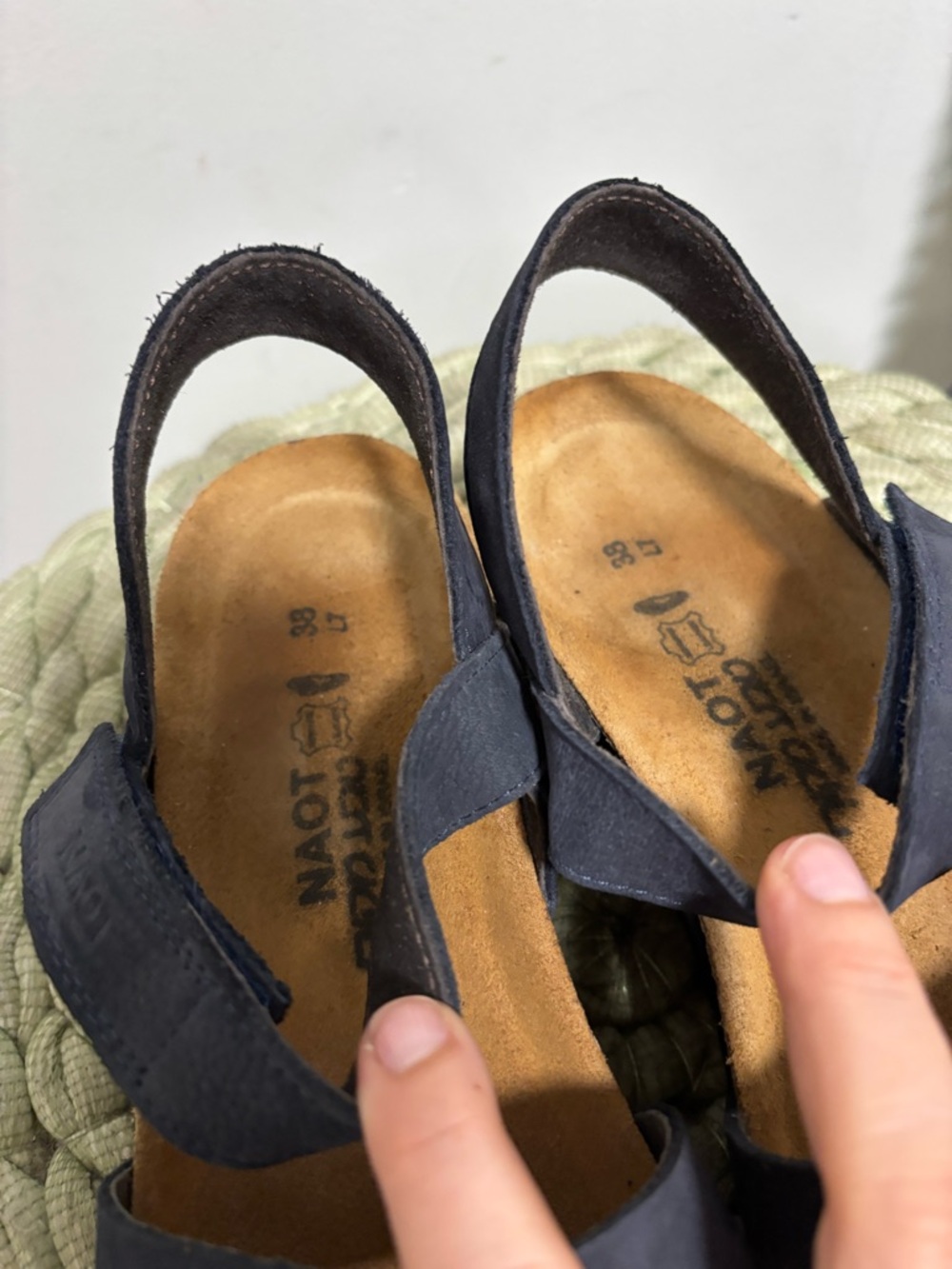 Naot Kayla Navy Nubuck Strappy Wedge Comfort Sandal Size 7 - Picture 6 of 7